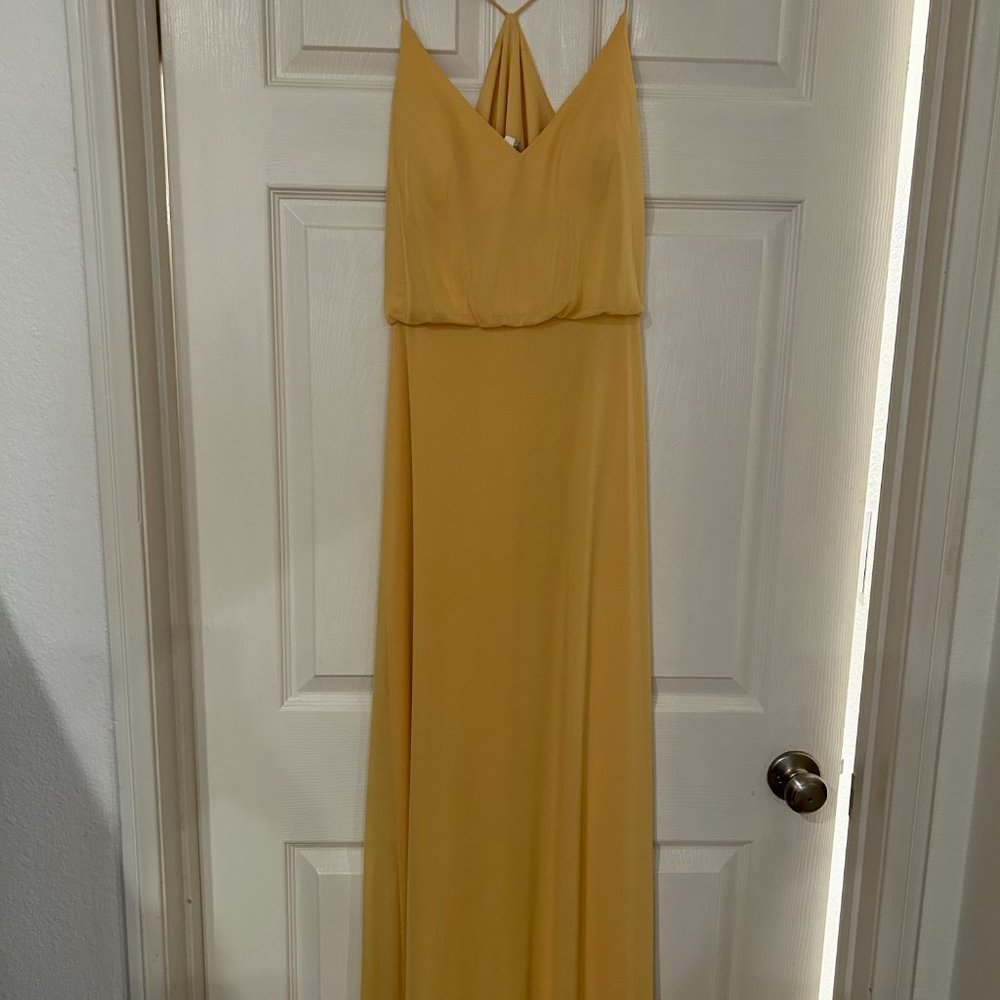 Alfred Sung D739 Maize Bridesmaid Dress Size 4